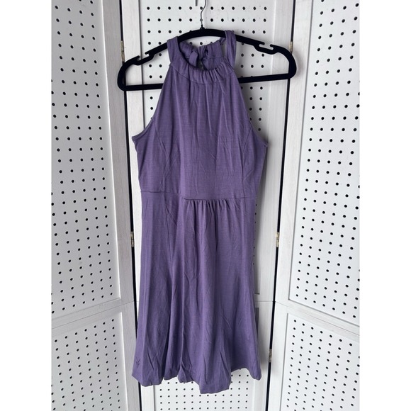 ibex Dresses & Skirts - Ibex Women's Small Purple Tie Neck Mini Sundress Built In Bra Merino Wool
